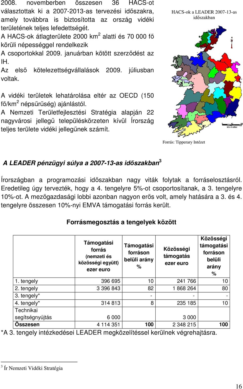 HACS-ok a LEADER 2007-13-as időszakban A vidéki területek lehatárolása eltér az OECD (150 fő/km 2 népsűrűség) ajánlástól.