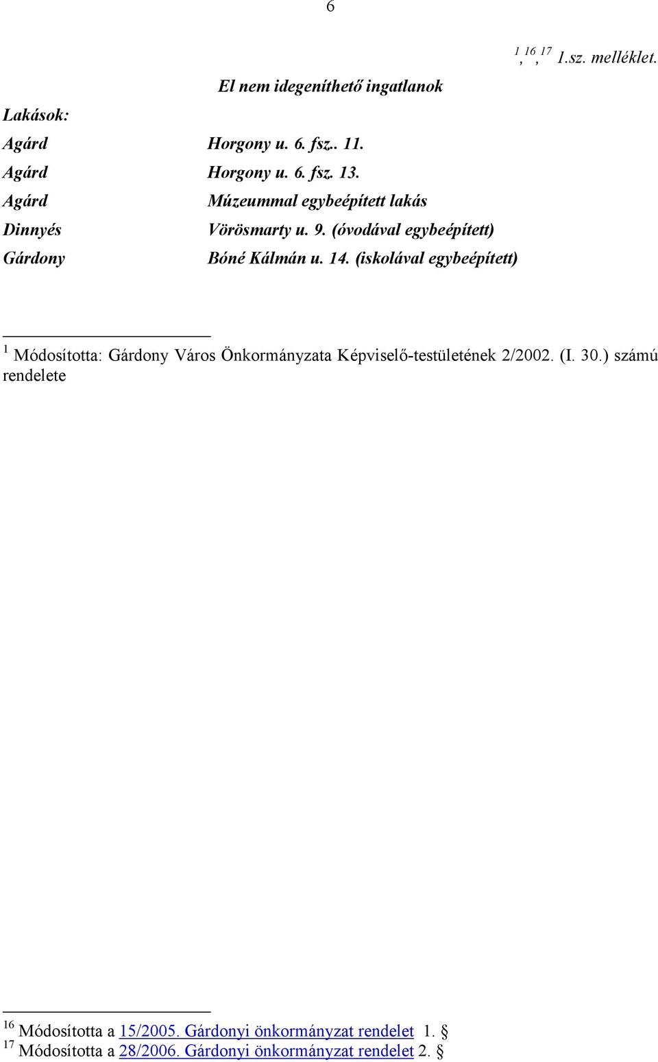 (iskolával egybeépített) 1 Módosította: Gárdony Város Önkormányzata Képviselı-testületének 2/2002. (I. 30.