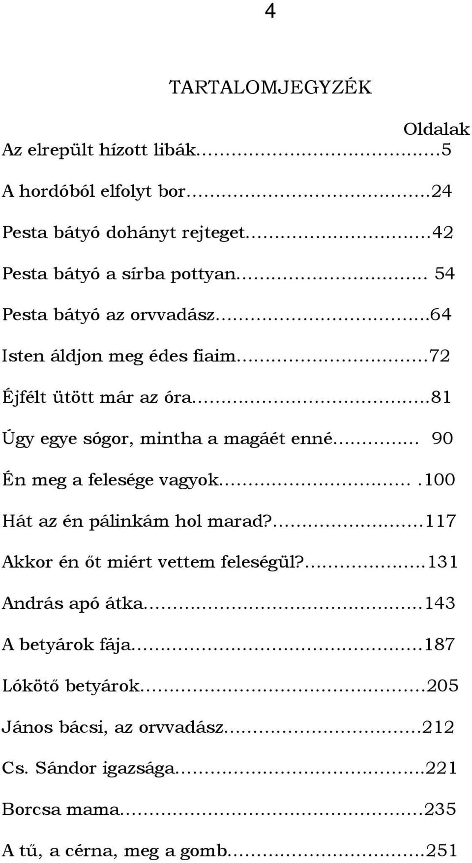 .81 Úgy egye sógor, mintha a magáét enné 90 Én meg a felesége vagyok.100 Hát az én pálinkám hol marad?