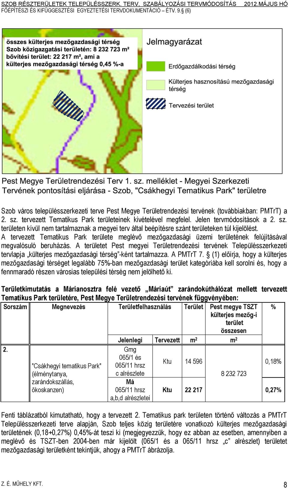 A tervezett Tematikus Park területe meglévő mezőgazdasági üzemi területének felújításával megvalósuló beruházás.