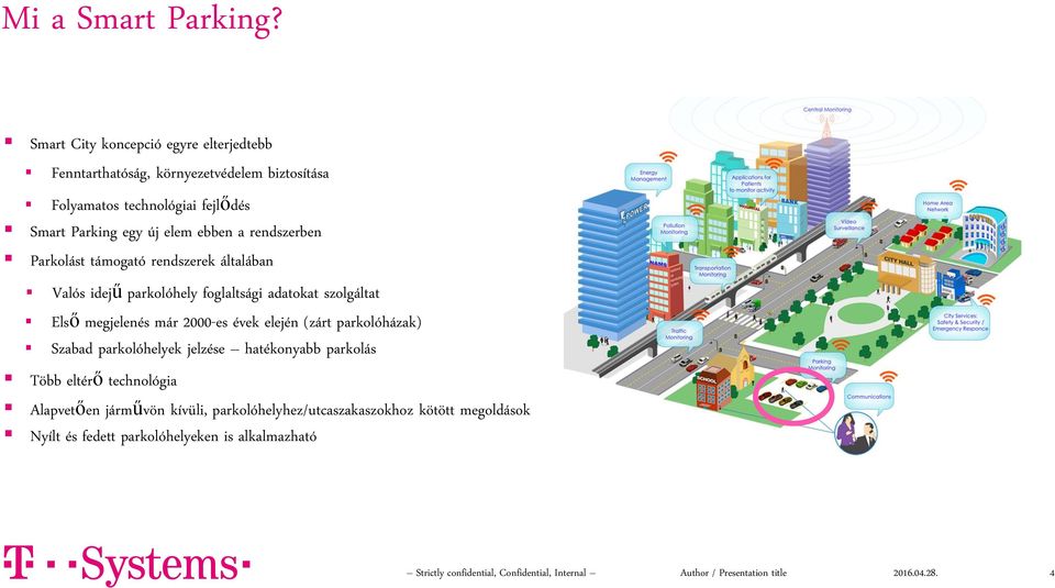 egy új elem ebben a rendszerben Parkolást támogató rendszerek általában Valós idejű parkolóhely foglaltsági adatokat szolgáltat Első