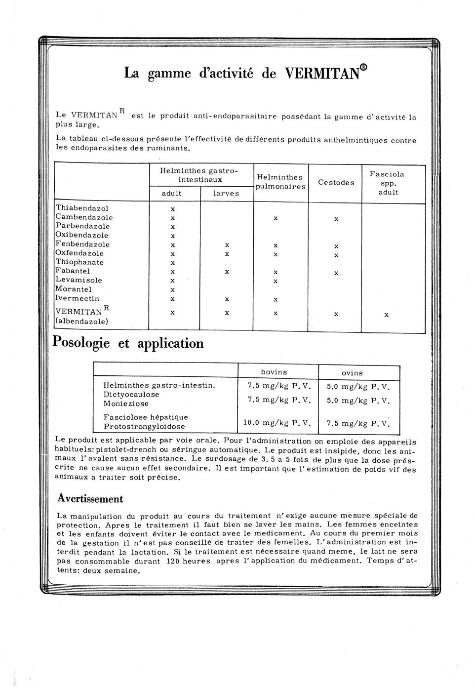 Helminthes gastrointestinau adult larves Helminthes pulmonaire s Cestodes Fasciola spp.