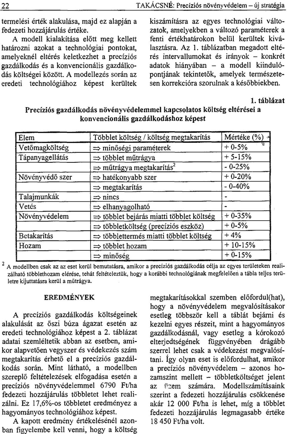 A modellezés során az eredeti technológiához képest kerültek kiszámításra az egyes technológiai változatok, amelyekben a változó paraméterek a fenti értékhatárokon belül kerültek kiválasztásra. Az 1.