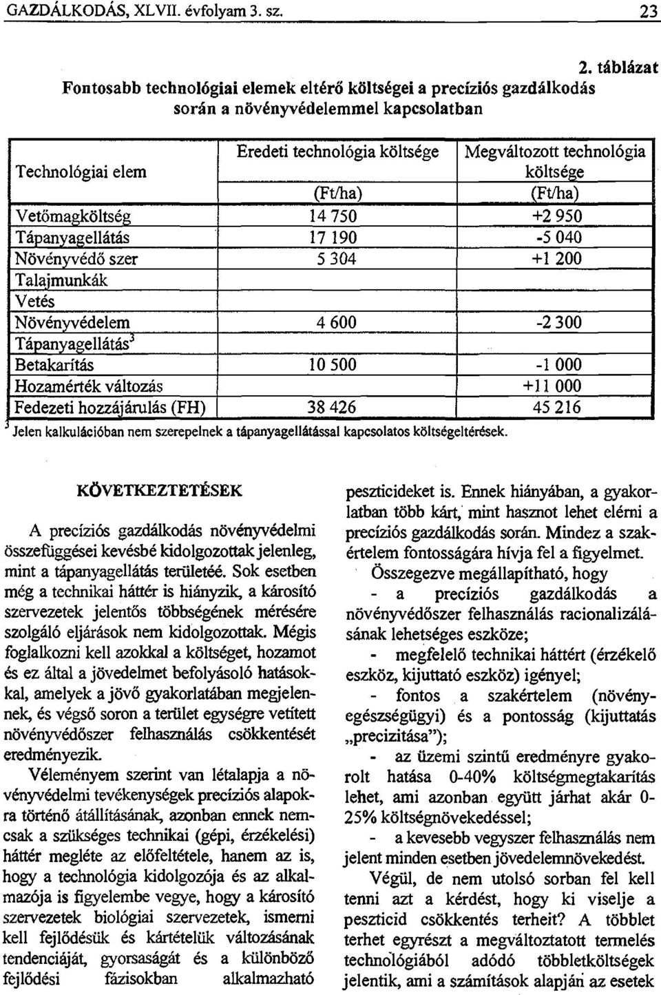 költsége (Ft/ha) (Ft/ha) Vetőmagköltség 14 750 +2 950 Tápanyagellátás 17 190-5 040 Növényvédő szer 5 304 +1 200 Talajmunkák Vetés Növényvédelem 4 600-2 300 Tápanyagellátás'* Betakarítás 10 500-1 000