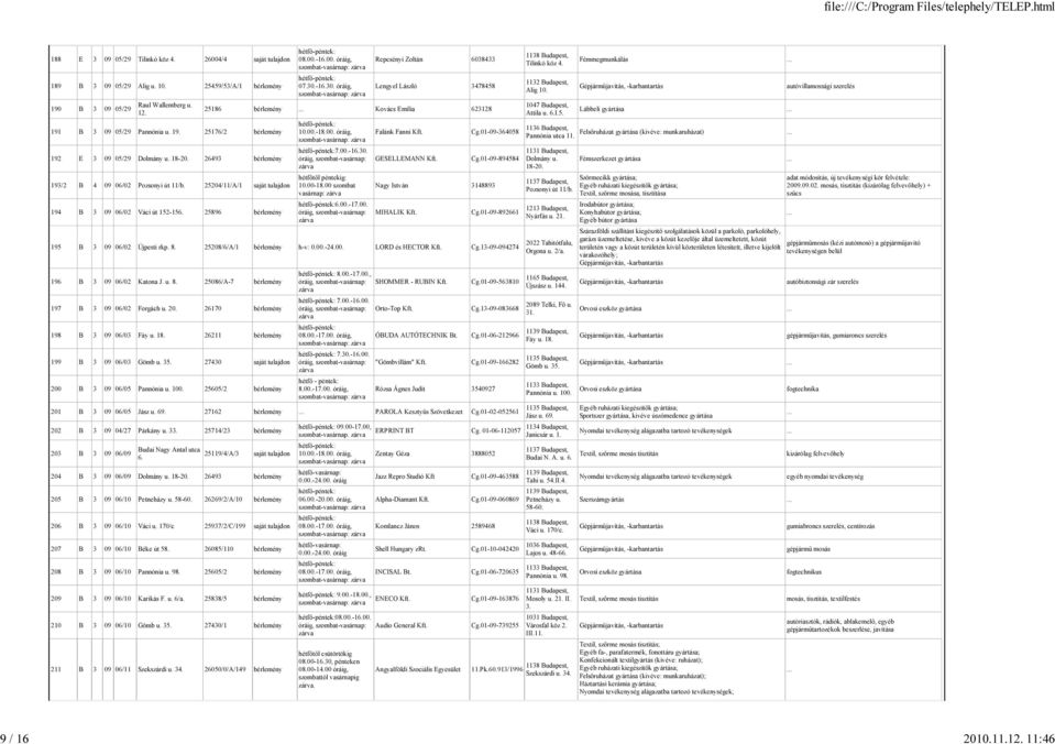 -16.30. óráig, szombat- Repcsényi Zoltán 6038433 Lengyel László 3478458 25186 Kovács Emília 623128 10.00.-18.00. óráig, szombat- 7.00.-16.30. 10.00-18.00 szombat 6.00.-17.00. Falánk Fanni Kft.