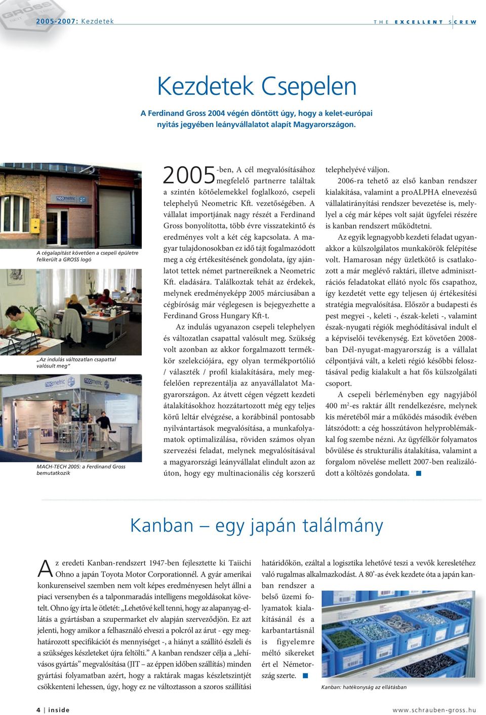 2005megfelelő partnerre találtak a szintén kötőelemekkel foglalkozó, csepeli telephelyű Neometric Kft. vezetőségében.