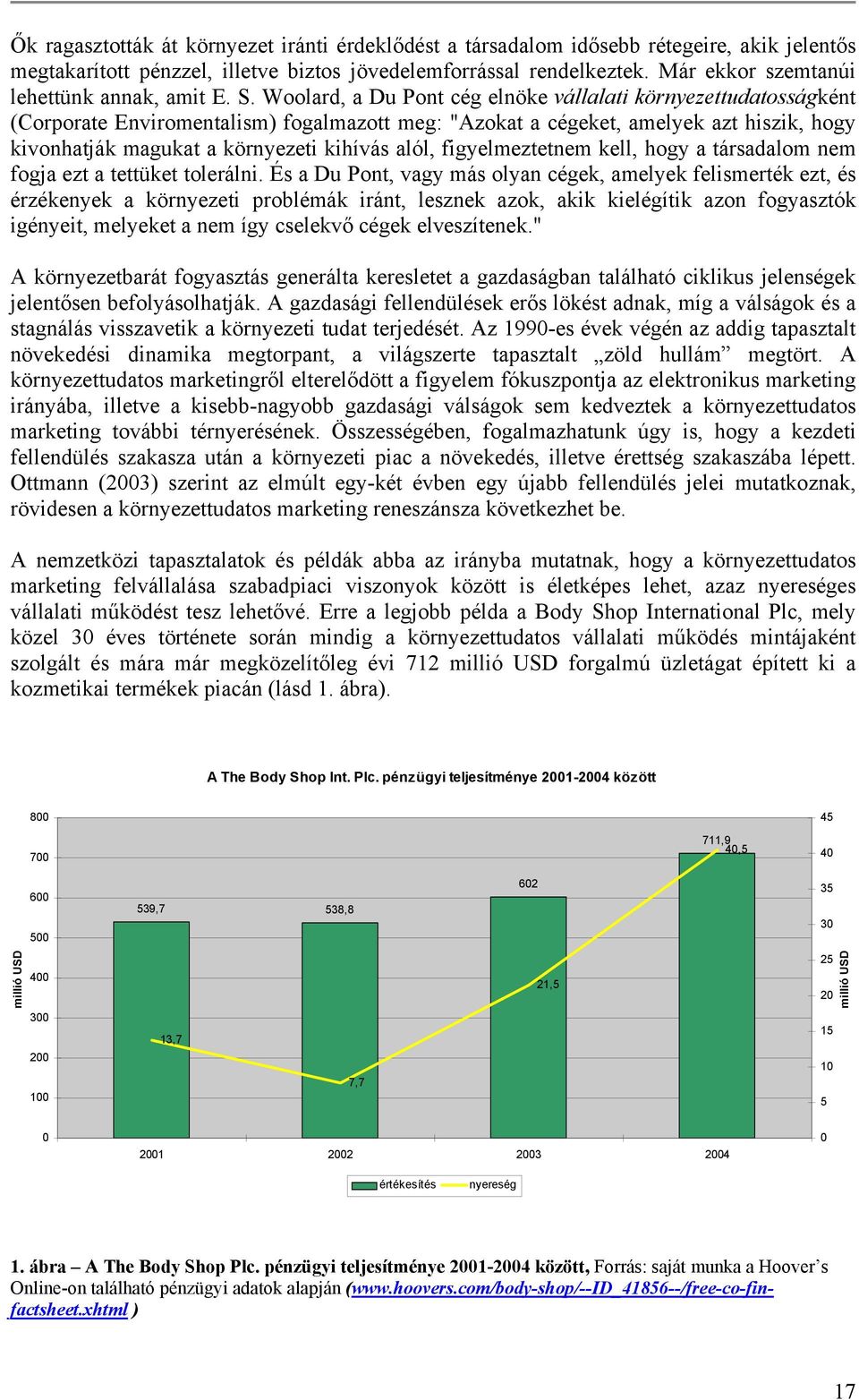 Woolard, a Du Pont cég elnöke vállalati környezettudatosságként (Corporate Enviromentalism) fogalmazott meg: "Azokat a cégeket, amelyek azt hiszik, hogy kivonhatják magukat a környezeti kihívás alól,