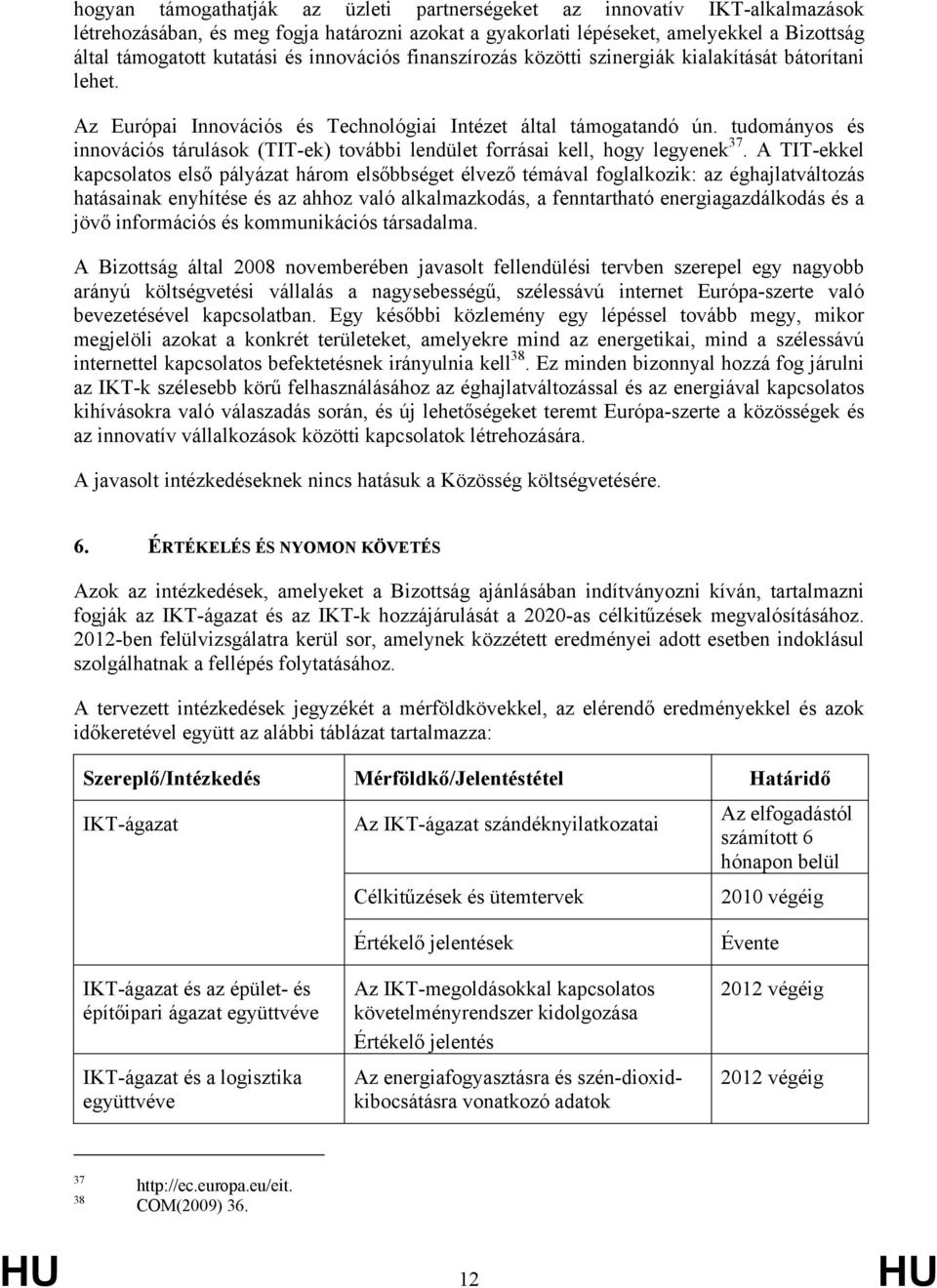 tudományos és innovációs tárulások (TIT-ek) további lendület forrásai kell, hogy legyenek 37.