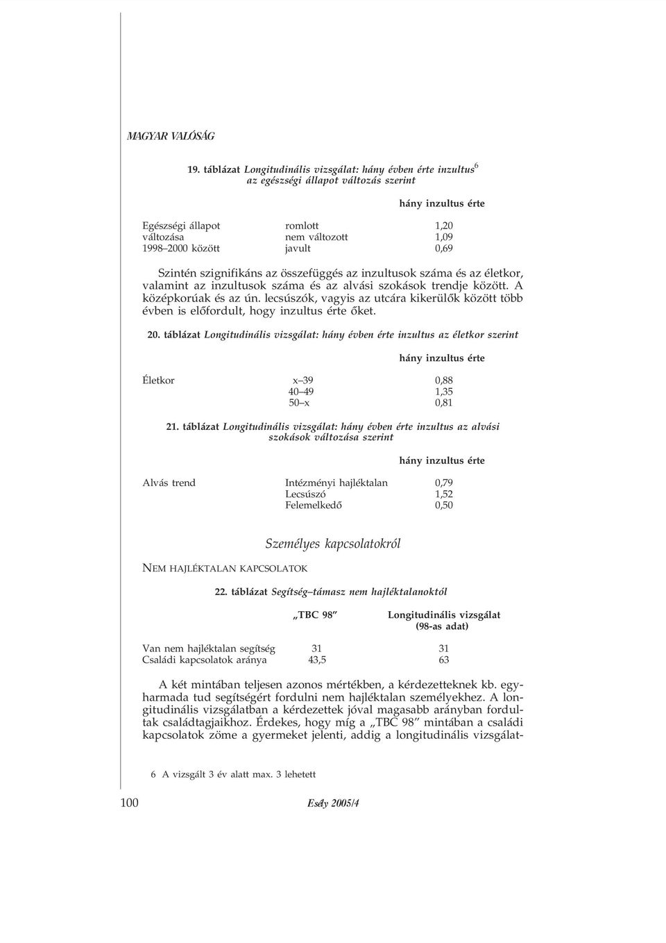 lecsúszók, vagyis az utcára kikerülõk között több évben is elõfordult, hogy inzultus érte õket. 20.