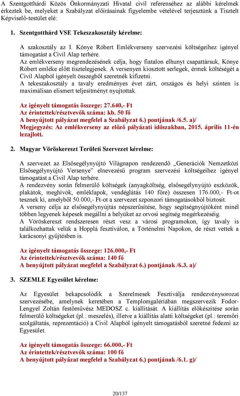 Az emlékverseny megrendezésének célja, hogy fiatalon elhunyt csapattársuk, Könye Róbert emléke előtt tisztelegjenek.