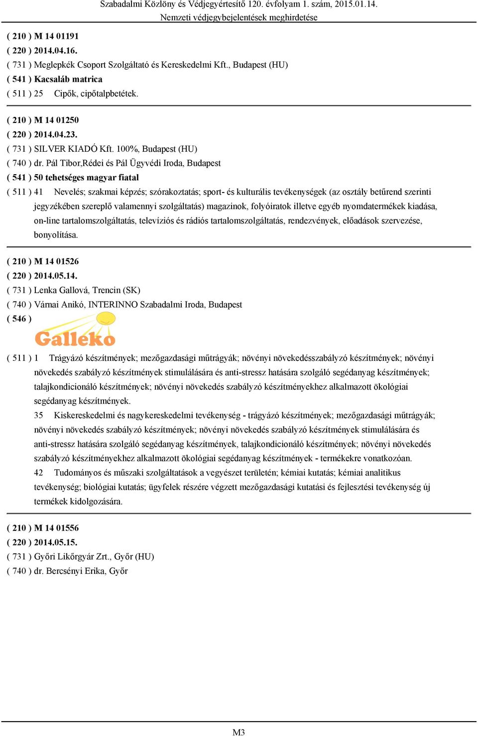 Pál Tibor,Rédei és Pál Ügyvédi Iroda, Budapest ( 541 ) 50 tehetséges magyar fiatal ( 511 ) 41 Nevelés; szakmai képzés; szórakoztatás; sport- és kulturális tevékenységek (az osztály betűrend szerinti