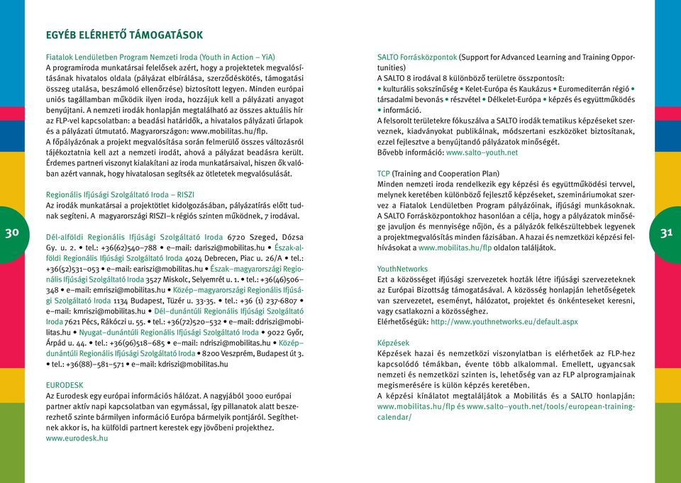 A nemzeti irodák honlapján megtalálható az összes aktuális hír az FLP-vel kapcsolatban: a beadási határidők, a hivatalos pályázati űrlapok és a pályázati útmutató. Magyarországon: www.mobilitas.