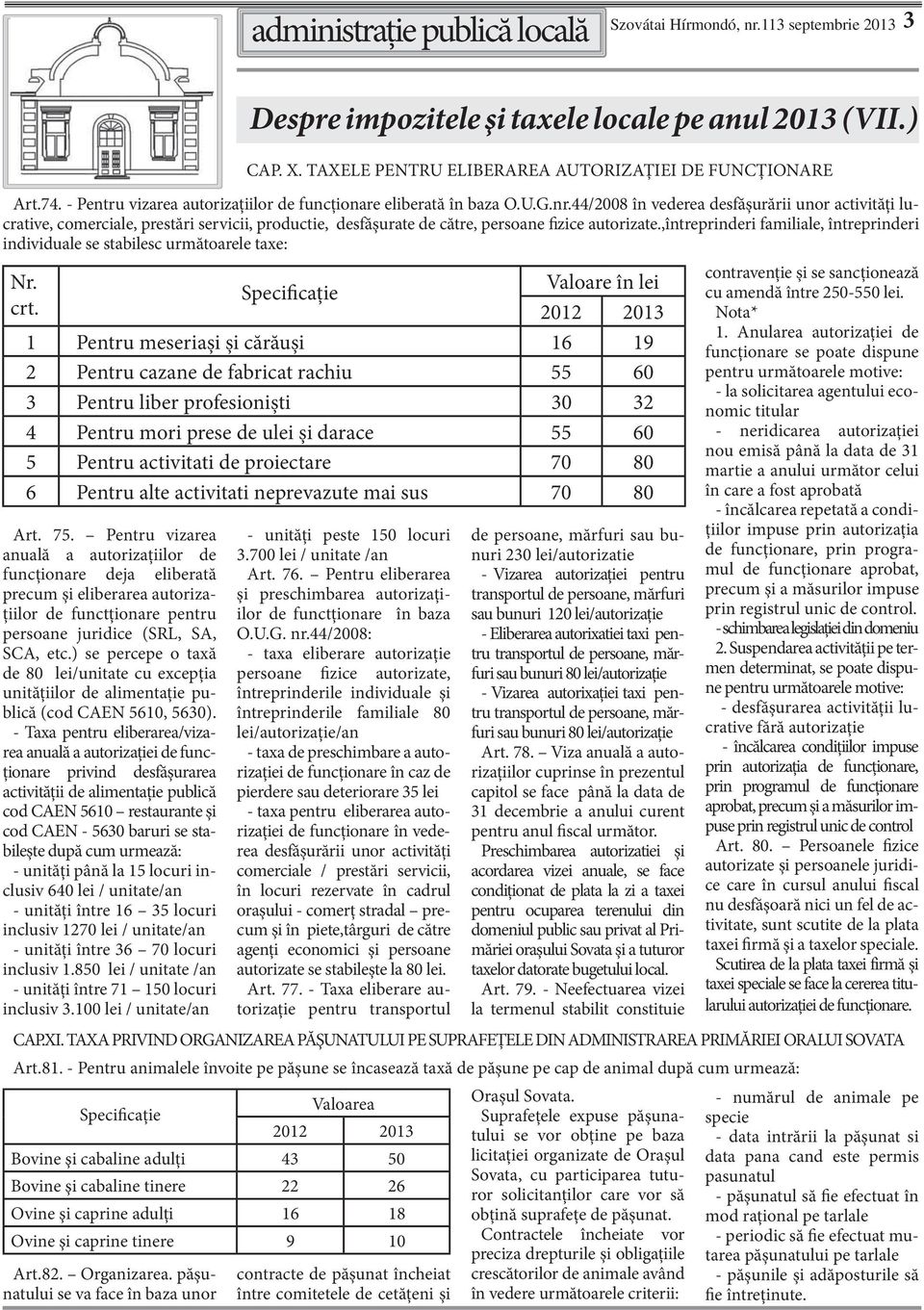 44/2008 în vederea desfășurării unor activităţi lucrative, comerciale, prestări servicii, productie, desfășurate de către, persoane fizice autorizate.