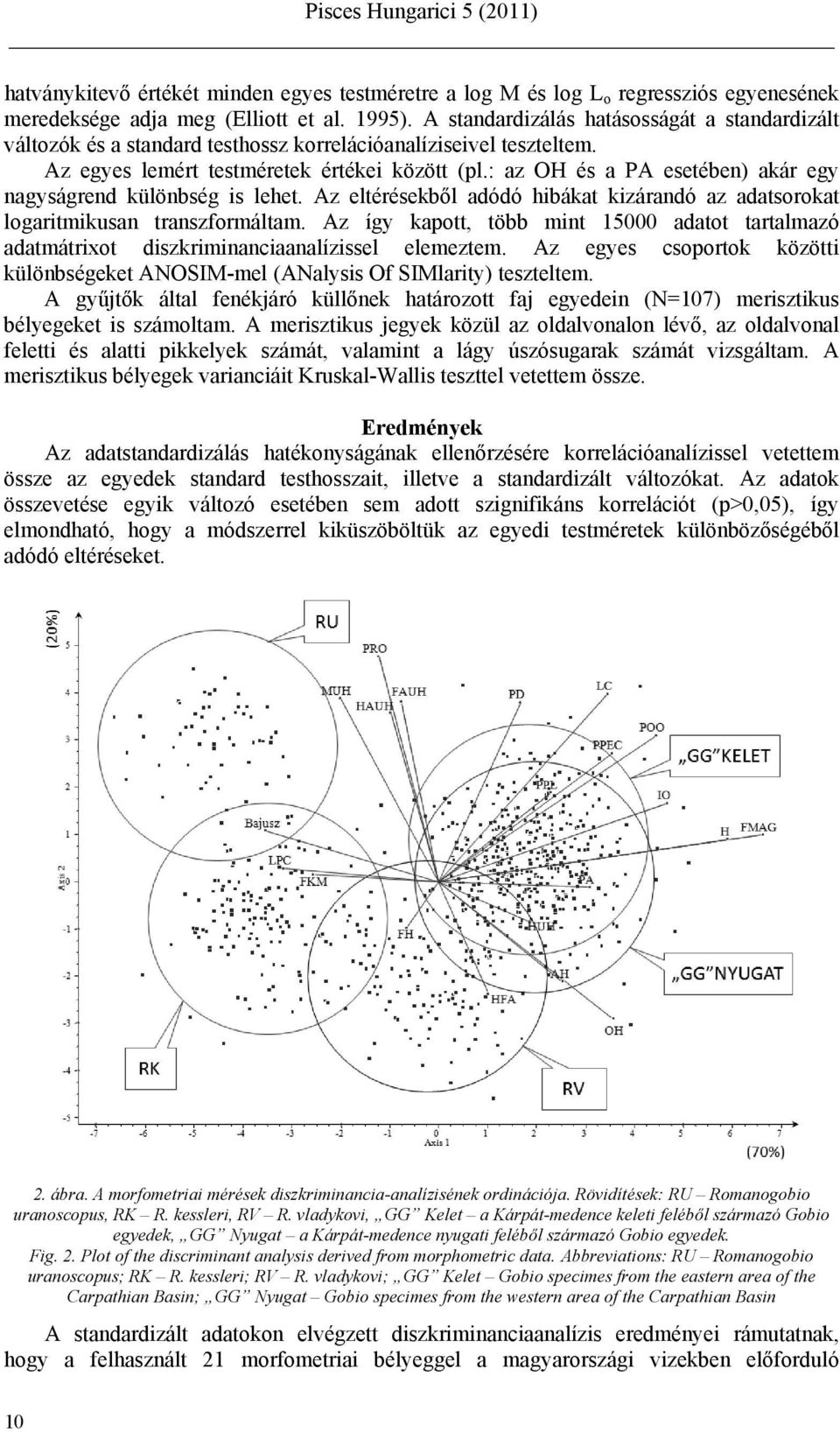 : az OH és a PA esetében) akár egy nagyságrend különbség is lehet. Az eltérésekből adódó hibákat kizárandó az adatsorokat logaritmikusan transzformáltam.