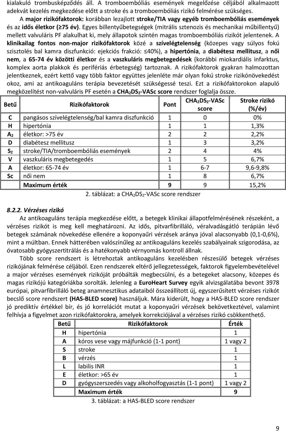 Egyes billentyűbetegségek (mitrális sztenozis és mechanikai műbillentyű) mellett valvuláris PF alakulhat ki, mely állapotok szintén magas tromboembóliás rizikót jelentenek.