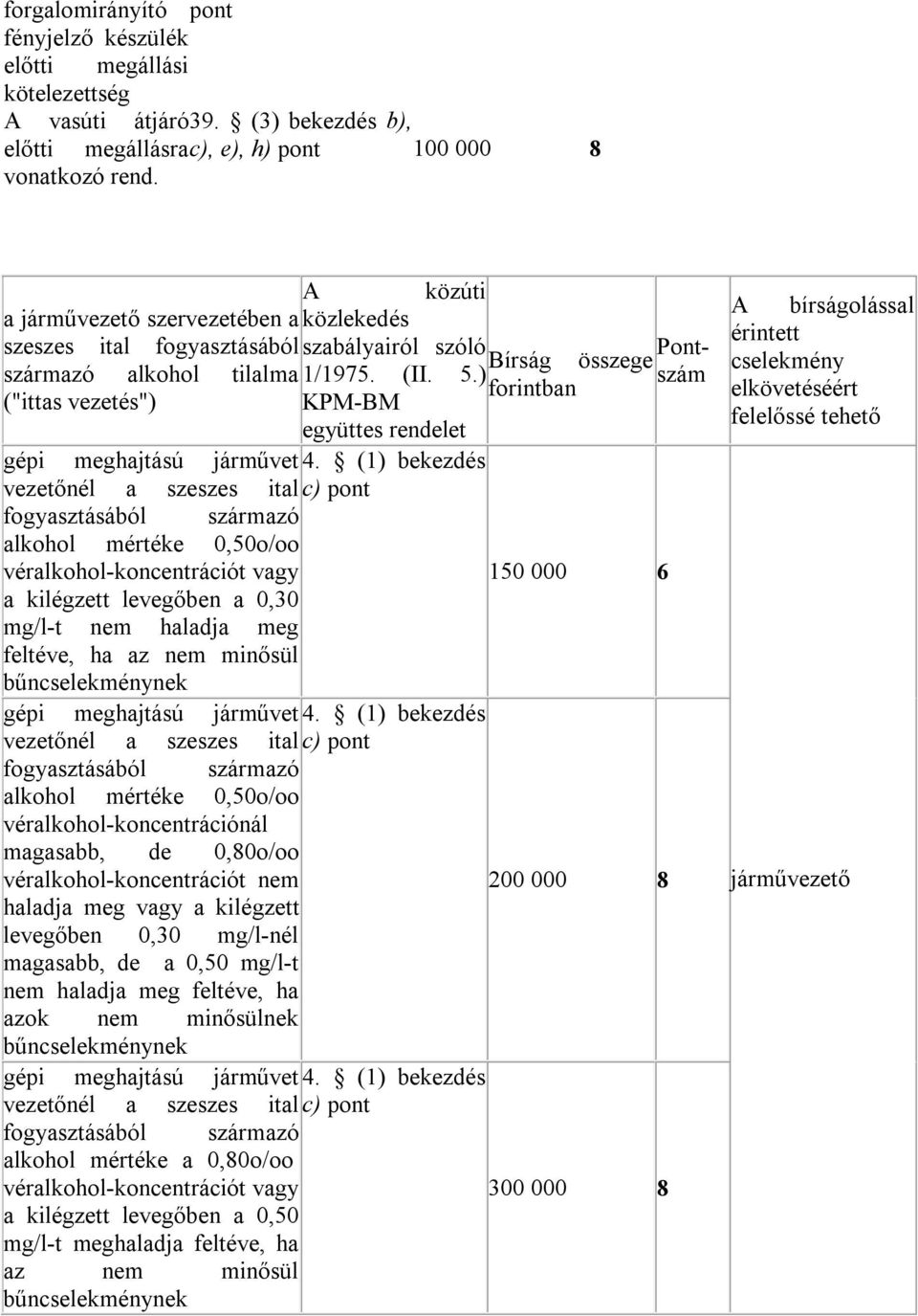 ) ("ittas vezetés") KPM-BM együttes rendelet gépi meghajtású járművet.