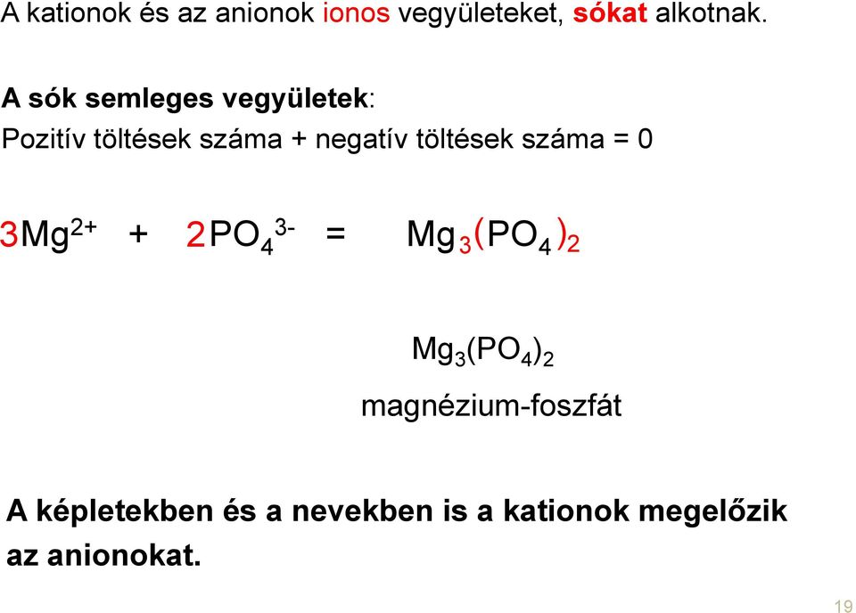 száma = 0 3Mg 2+ + 2P 3-4 = Mg 3 ( P 4 ) 2 Mg 3 (P 4 ) 2