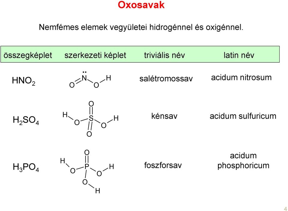 összegképlet szerkezeti képlet triviális név latin név N