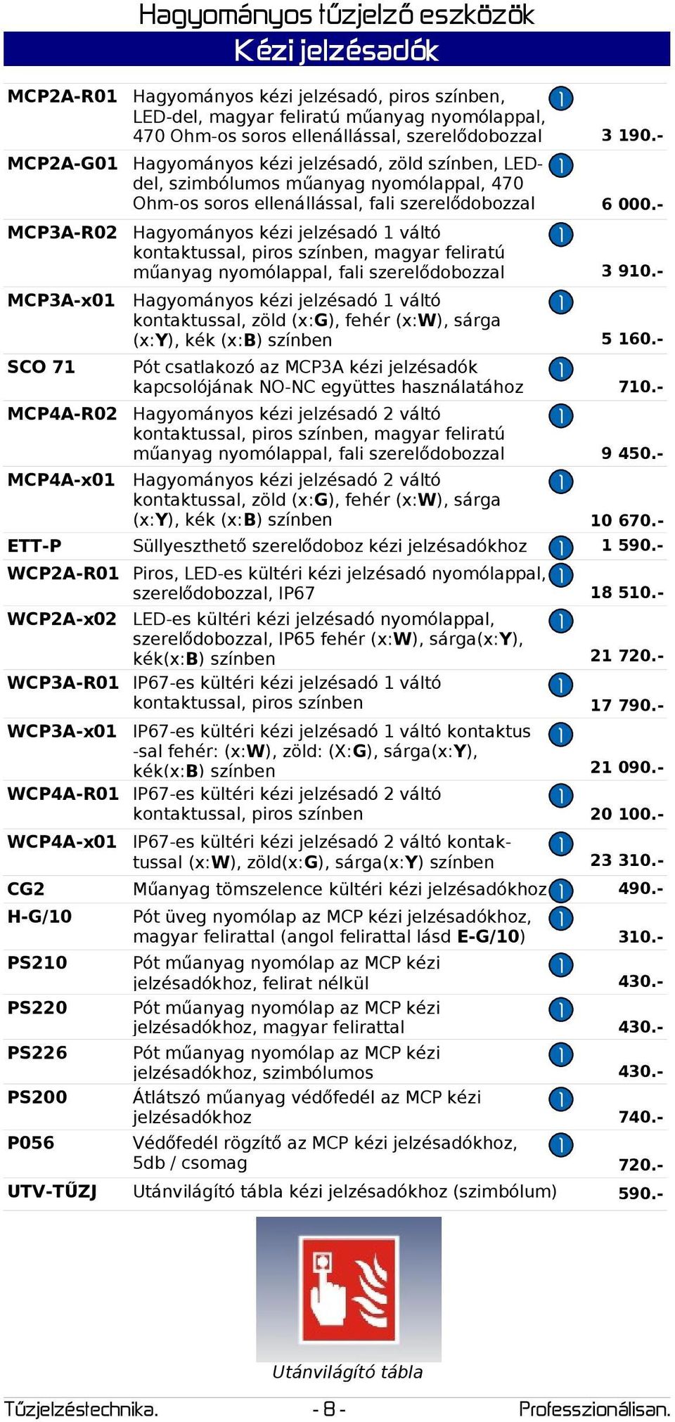 - Hagyományos kézi jelzésadó váltó kontaktussal, piros színben, magyar feliratú műanyag nyomólappal, fali szerelődobozzal 3 90.