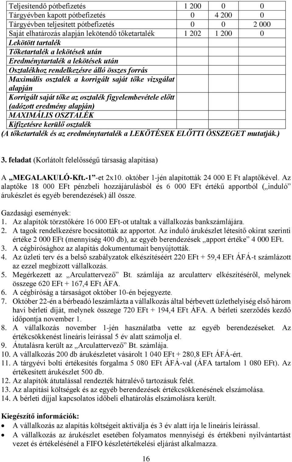 az osztalék figyelembevétele előtt (adózott eredmény alapján) MAXIMÁLIS OSZTALÉK Kifizetésre kerülő osztalék (A tőketartalék és az eredménytartalék a LEKÖTÉSEK ELŐTTI ÖSSZEGET mutatják.) 3.