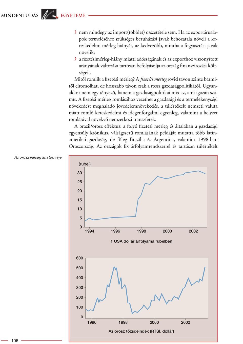 adósságának és az exporthoz viszonyított arányának változása tartósan befolyásolja az ország finanszírozási költségeit. Mitôl romlik a fizetési mérleg?