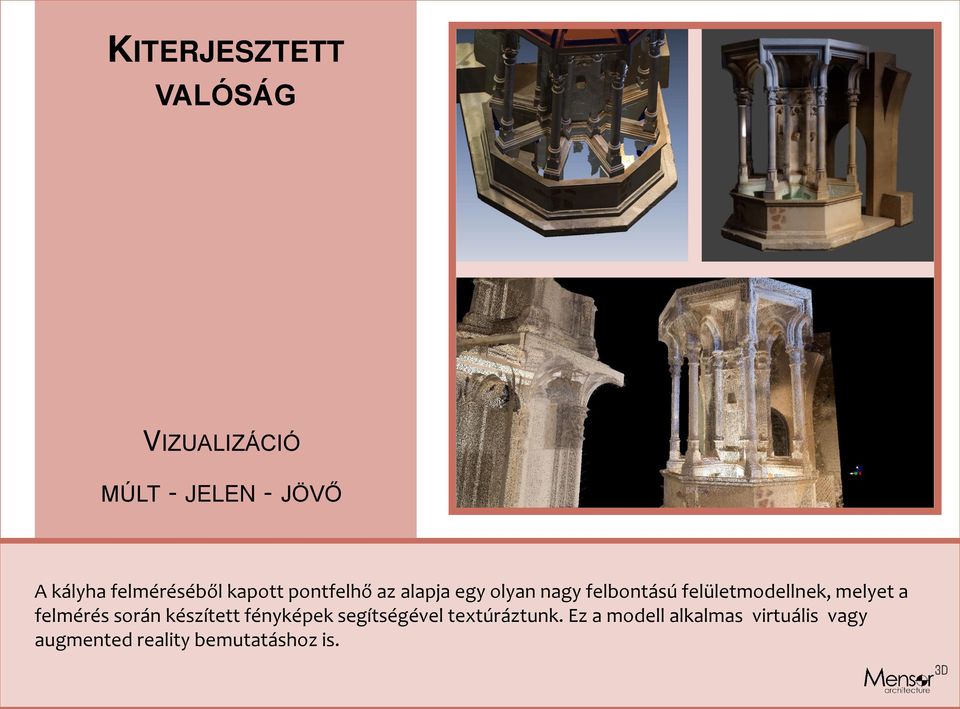 felületmodellnek, melyet a felmérés során készített fényképek