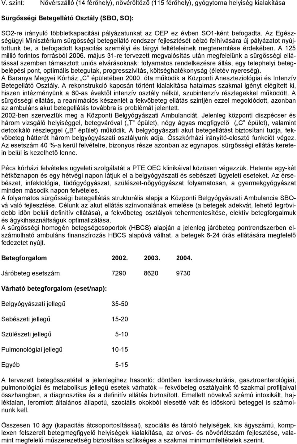 Az Egészségügyi Minisztérium sürgősségi betegellátó rendszer fejlesztését célzó felhívására új pályázatot nyújtottunk be, a befogadott kapacitás személyi és tárgyi feltételeinek megteremtése