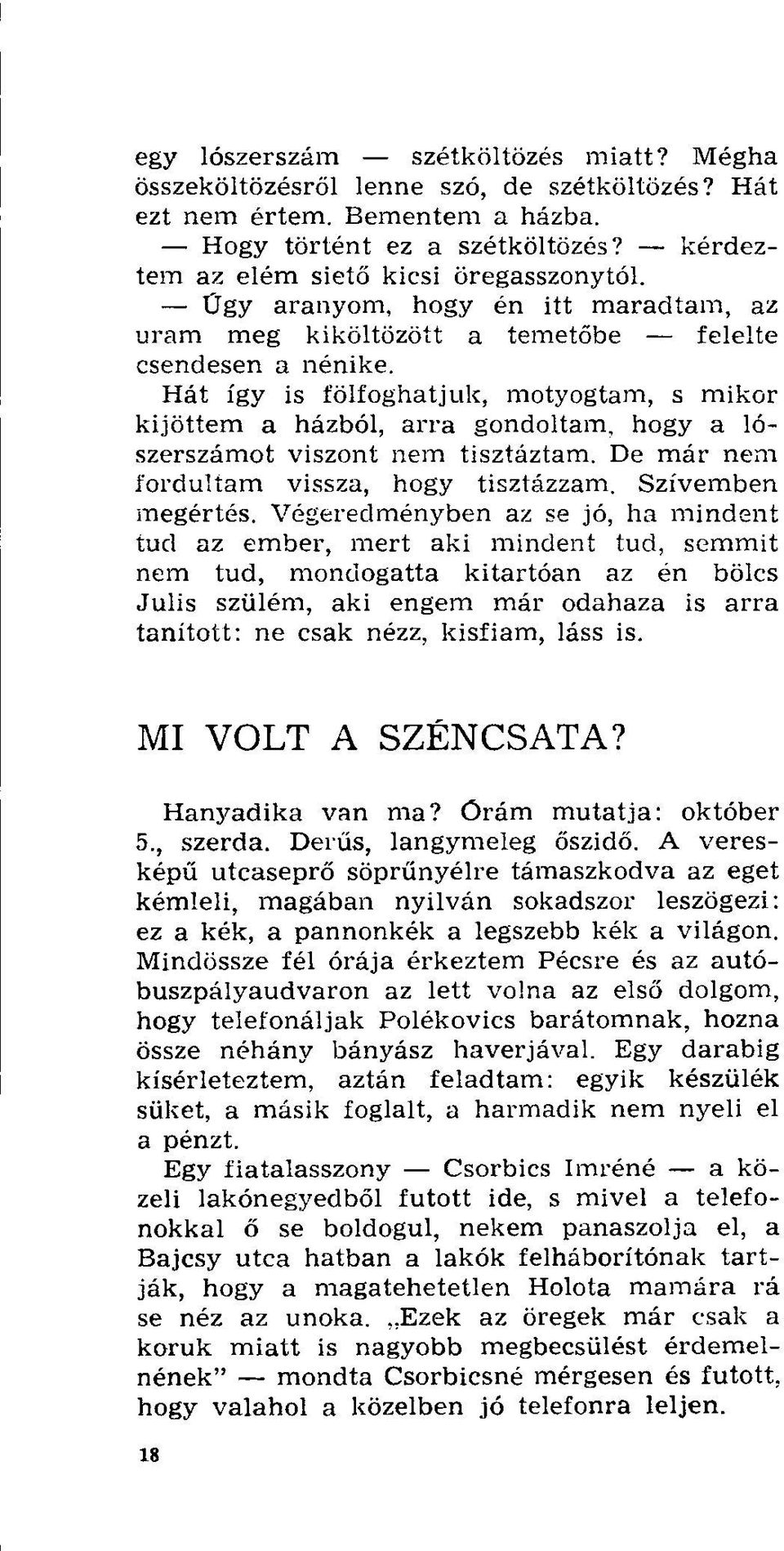 Hát így is fölfoghatjuk, motyogtam, s mikor kijöttem a házból, arra gondoltam, hogy a lószerszámot viszont nem tisztáztam. De már nem fordultam vissza, hogy tisztázzam. Szívemben megértés.