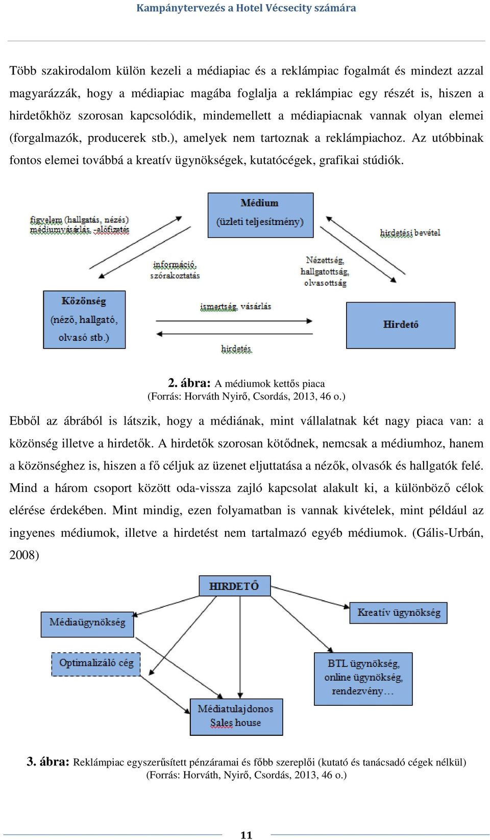 Az utóbbinak fontos elemei továbbá a kreatív ügynökségek, kutatócégek, grafikai stúdiók. 2. ábra: A médiumok kettős piaca (Forrás: Horváth Nyirő, Csordás, 2013, 46 o.