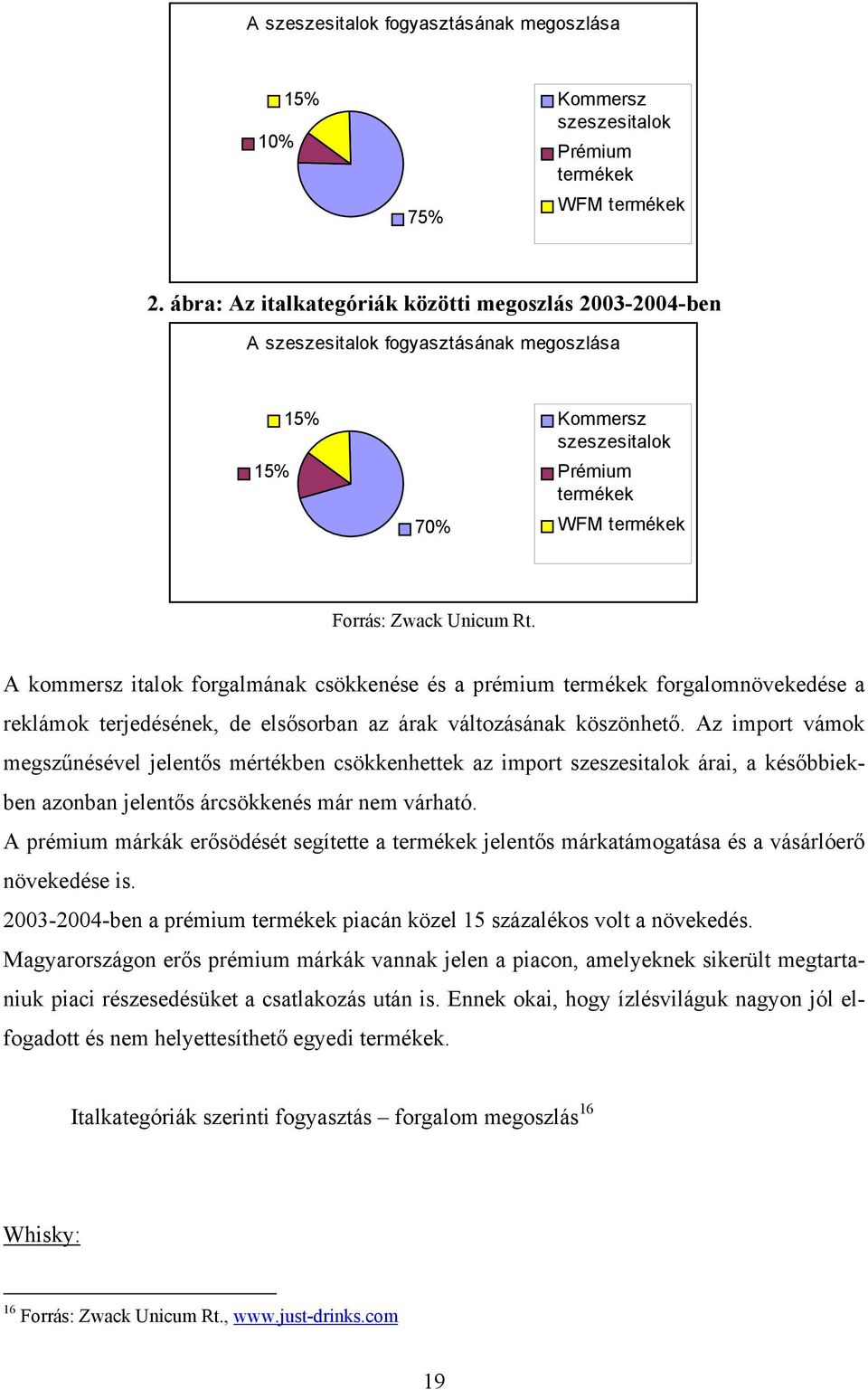 A kommersz italok forgalmának csökkenése és a prémium termékek forgalomnövekedése a reklámok terjedésének, de elsősorban az árak változásának köszönhető.