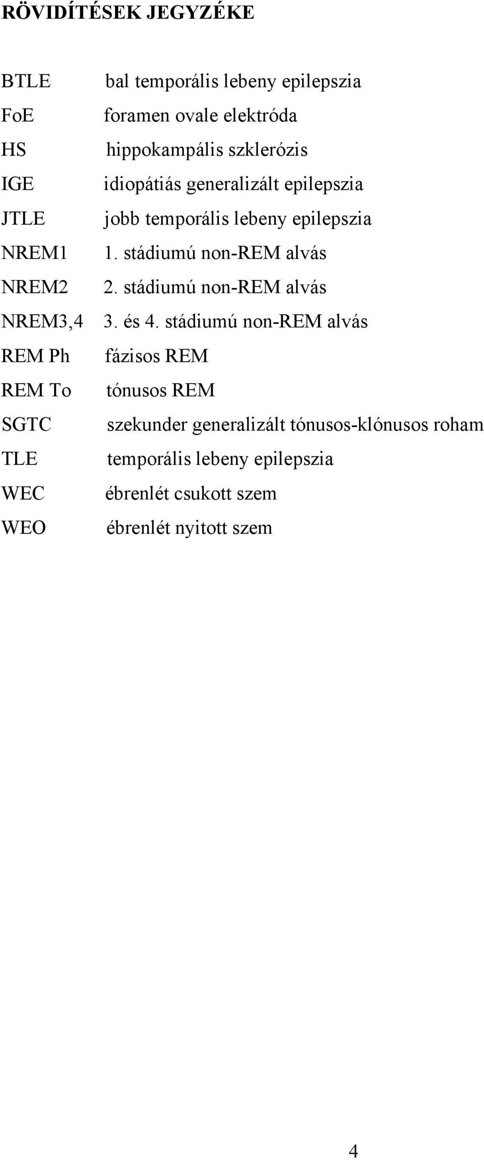 epilepszia 1. stádiumú non-rem alvás 2. stádiumú non-rem alvás 3. és 4.