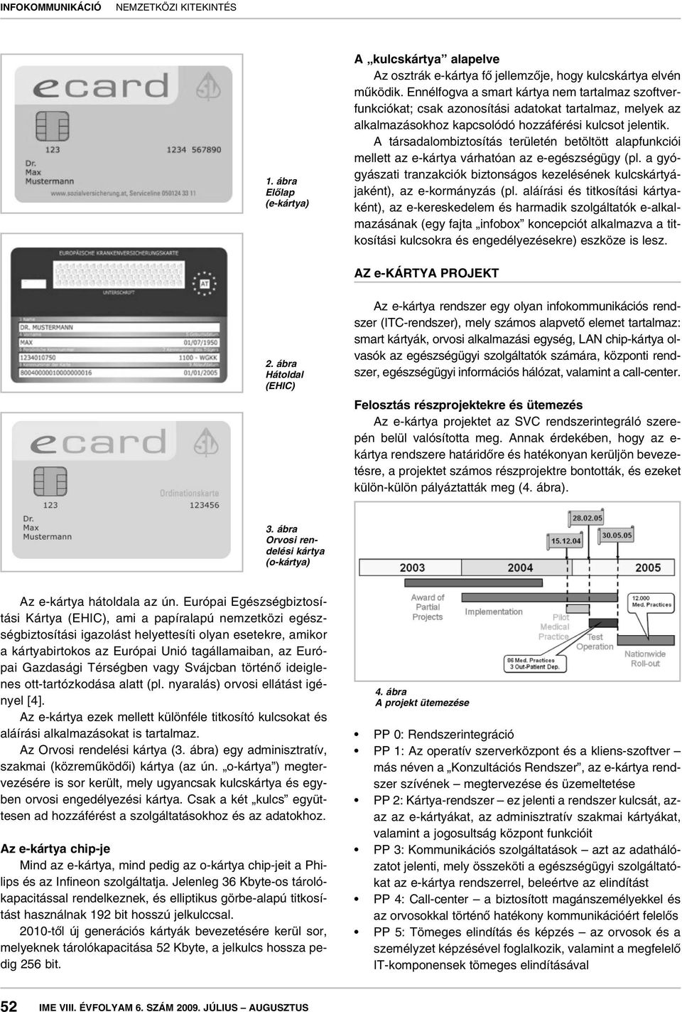 A társadalombiztosítás területén betöltött alapfunkciói mellett az e-kártya várhatóan az e-egészségügy (pl. a gyógyászati tranzakciók biztonságos kezelésének kulcskártyájaként), az e-kormányzás (pl.