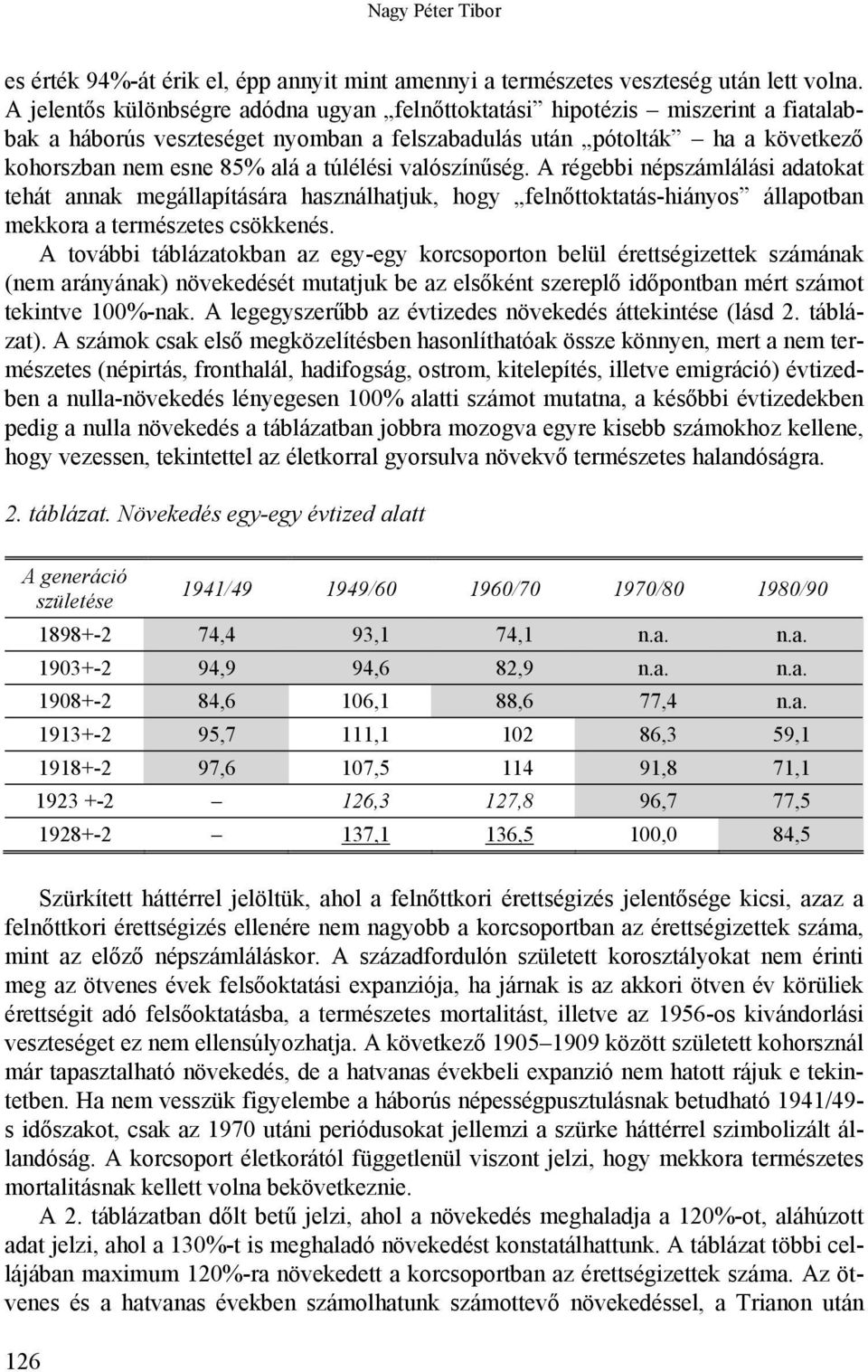 valószínűség. A régebbi népszámlálási adatokat tehát annak megállapítására használhatjuk, hogy felnőttoktatás-hiányos állapotban mekkora a természetes csökkenés.