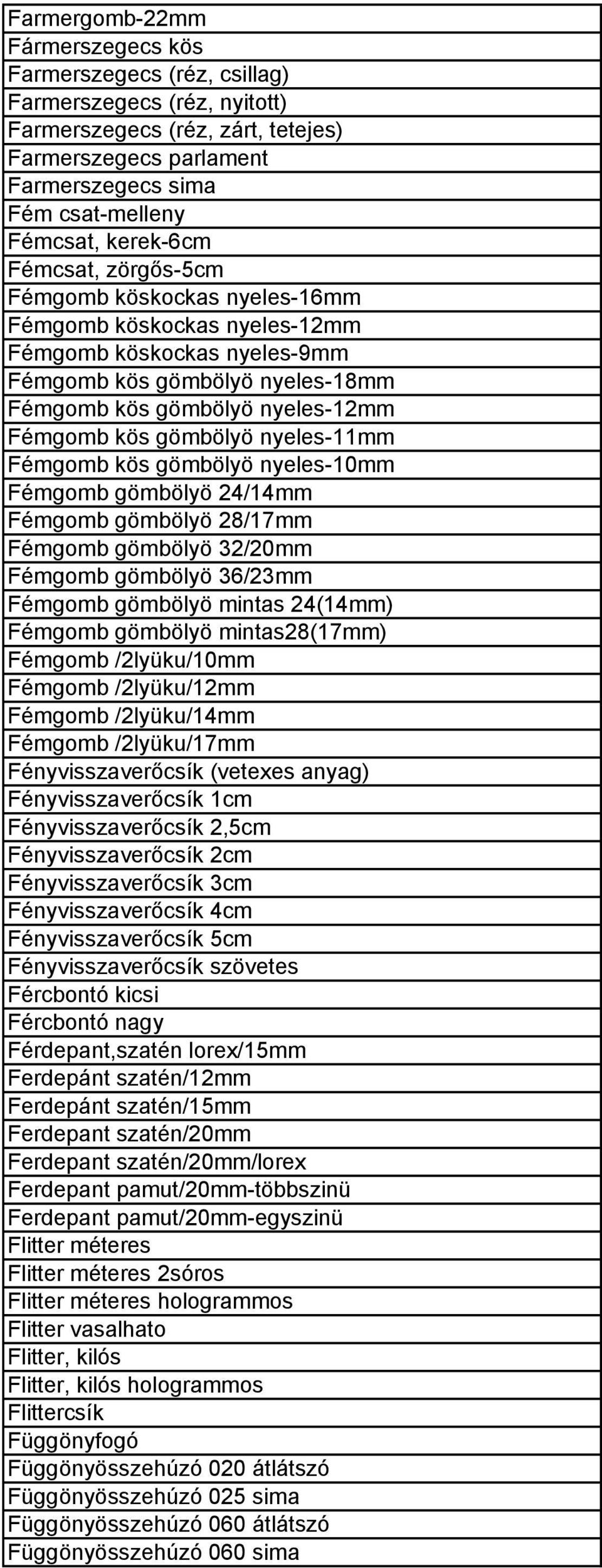 gömbölyö nyeles-11mm Fémgomb kös gömbölyö nyeles-10mm Fémgomb gömbölyö 24/14mm Fémgomb gömbölyö 28/17mm Fémgomb gömbölyö 32/20mm Fémgomb gömbölyö 36/23mm Fémgomb gömbölyö mintas 24(14mm) Fémgomb