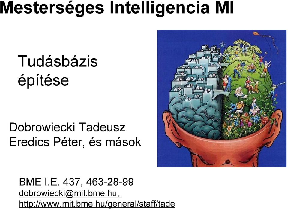 és mások BME I.E. 437, 463-28-99 dobrowiecki@mit.