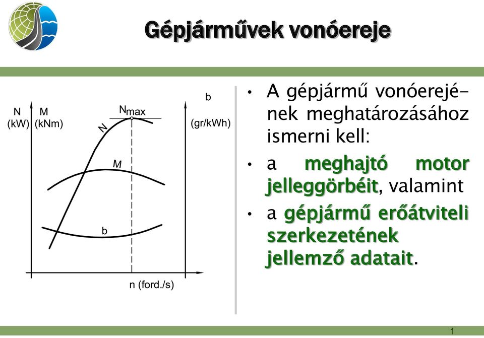 a meghajtó motor jelleggörbéit, valamint a