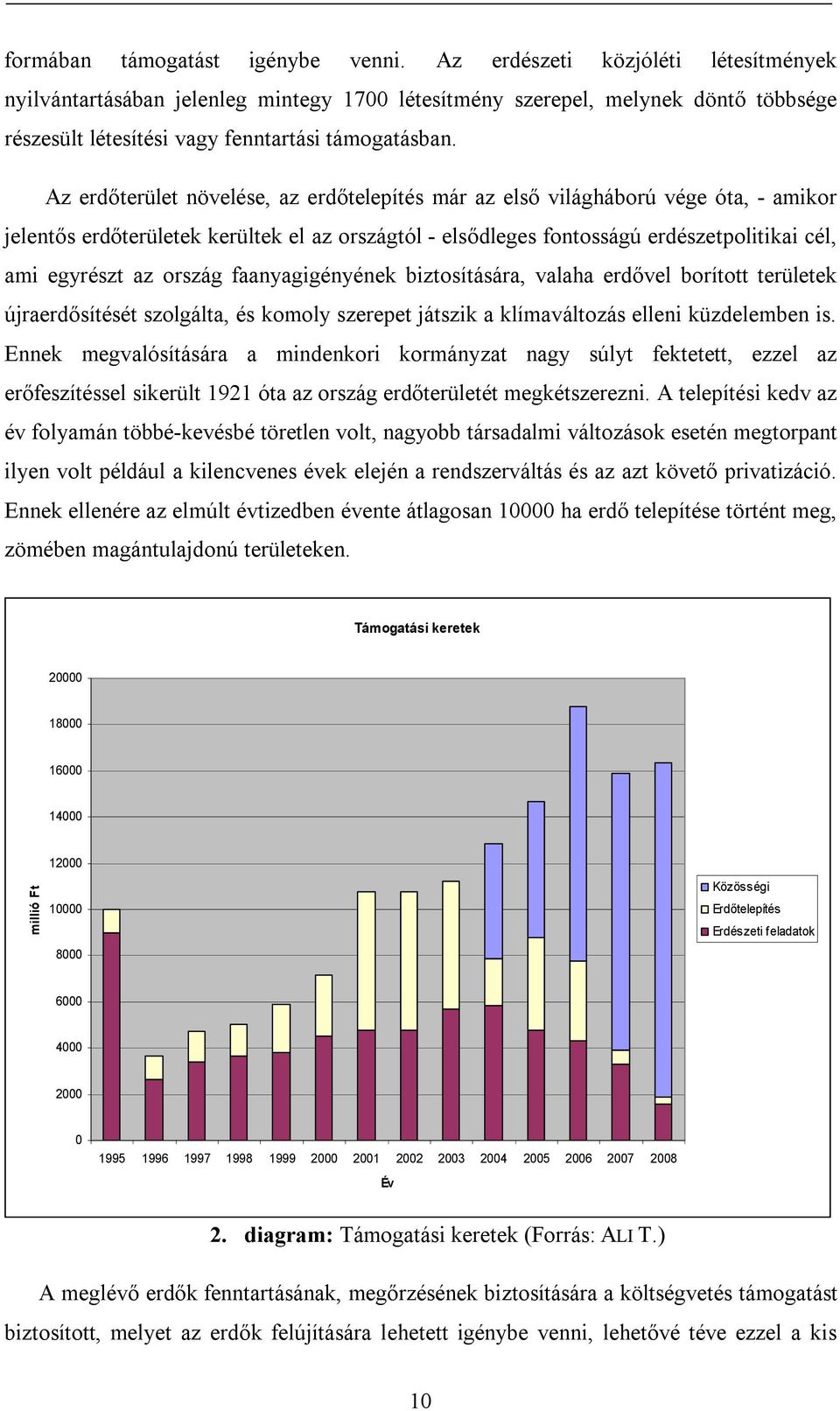 Az erdőterület növelése, az erdőtelepítés már az első világháború vége óta, - amikor jelentős erdőterületek kerültek el az országtól - elsődleges fontosságú erdészetpolitikai cél, ami egyrészt az