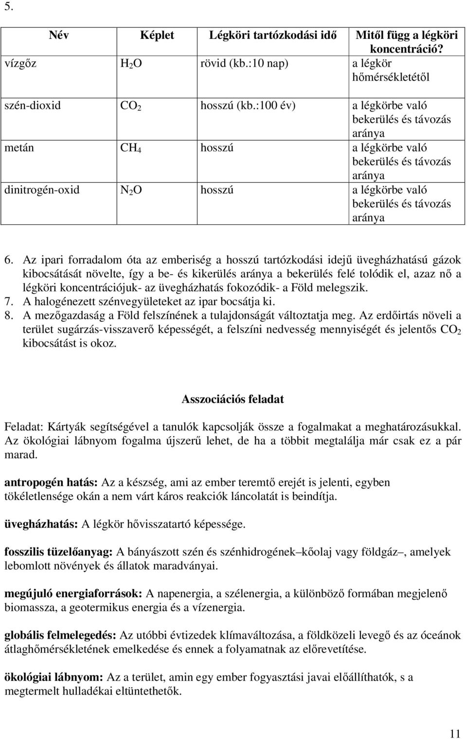 Az ipari forradalom óta az emberiség a hosszú tartózkodási idejű üvegházhatású gázok kibocsátását növelte, így a be- és kikerülés aránya a bekerülés felé tolódik el, azaz nő a légköri