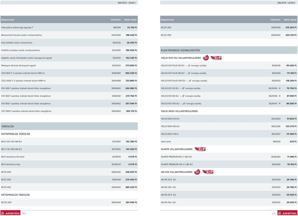 villanybojlerek Melegvíz állomás Sensyssel együtt 3024152 273 830 Ft Velis EVO Plus 50 EU B energia osztály 3626148 95 050 Ft CD2 800 F 2 spirálos indirekt tároló HMV-re 3060487 590 230 Ft Velis EVO