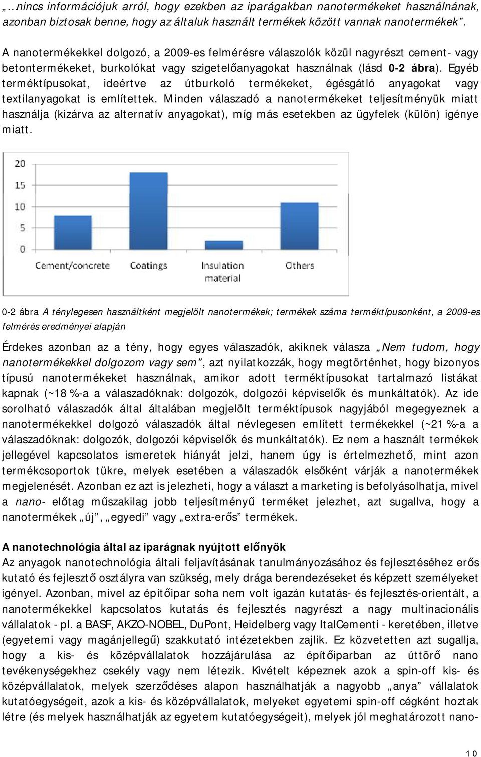 Egyéb terméktípusokat, ideértve az útburkoló termékeket, égésgátló anyagokat vagy textilanyagokat is említettek.