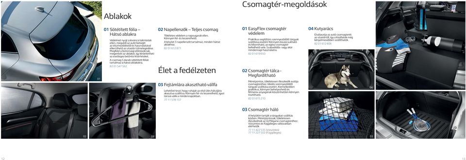 82 547 562 02 Napellenzők Teljes csomag Tökéletes védelem a napsugarak ellen. Könnyen fel- és leszerelhető. A készlet 3 napellenzőt tartalmaz, minden hátsó ablakhoz.