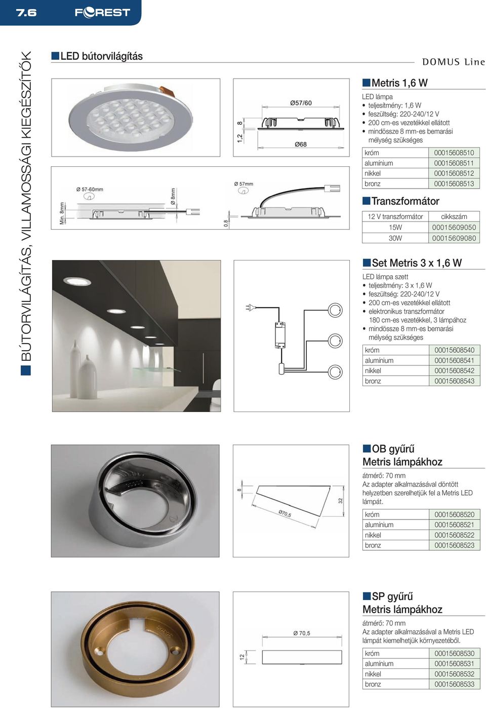 transzformátor 180 cm-es vezetékkel, 3 lámpához mindössze 8 mm-es bemarási mélység szükséges króm 00015608540 alumínium 00015608541 nikkel 00015608542 bronz 00015608543 nob gyűrű Metris lámpákhoz