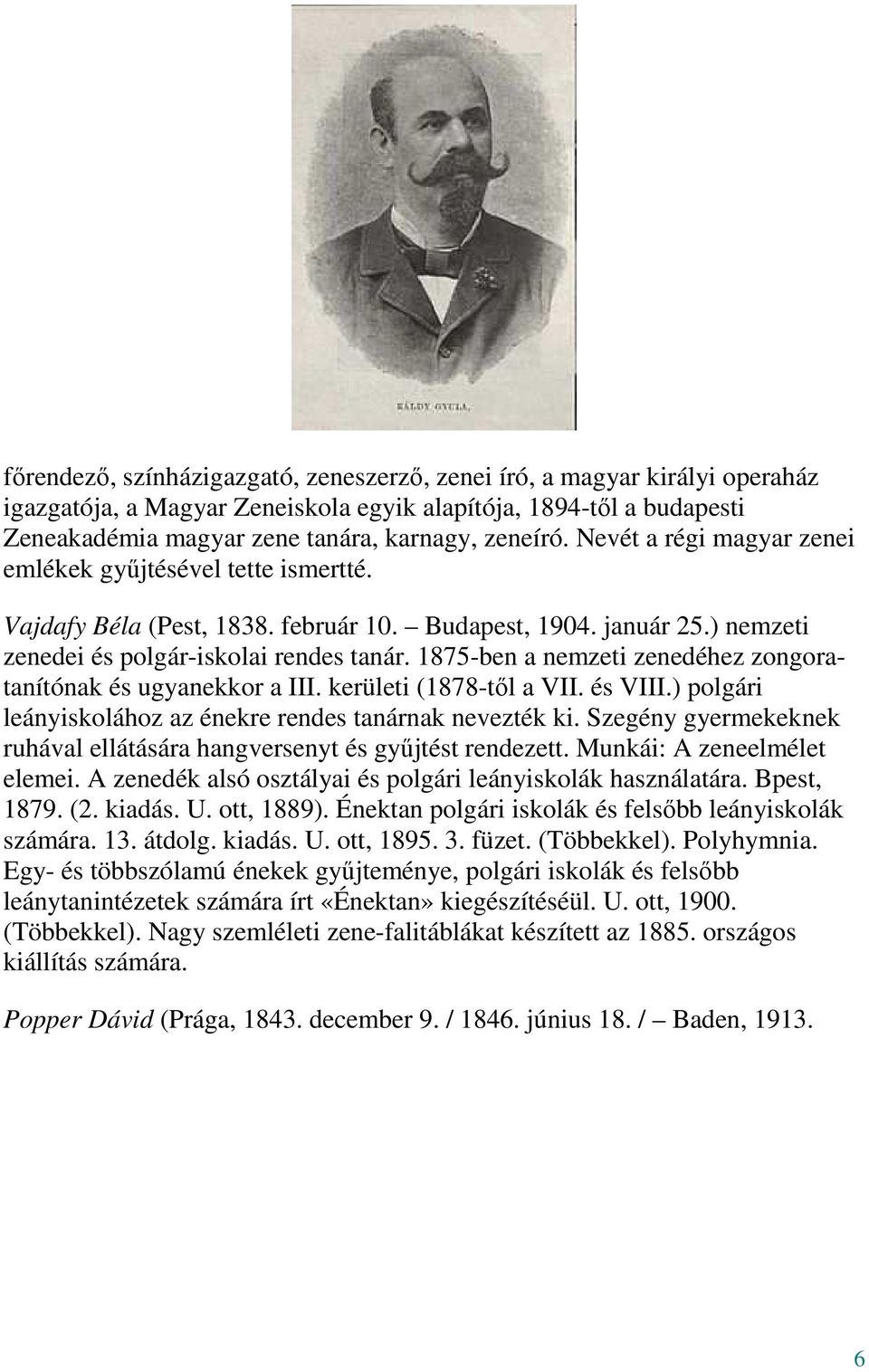 1875-ben a nemzeti zenedéhez zongoratanítónak és ugyanekkor a III. kerületi (1878-től a VII. és VIII.) polgári leányiskolához az énekre rendes tanárnak nevezték ki.