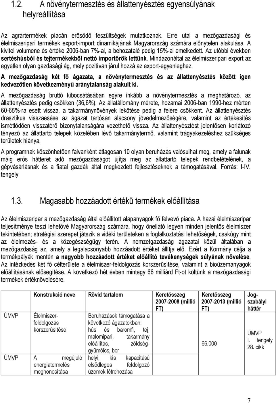 A kivitel volumene és értéke 2006-ban 7%-al, a behozatalé pedig 15%-al emelkedett. Az utóbbi években sertéshúsból és tejtermékekből nettó importőrök lettünk.