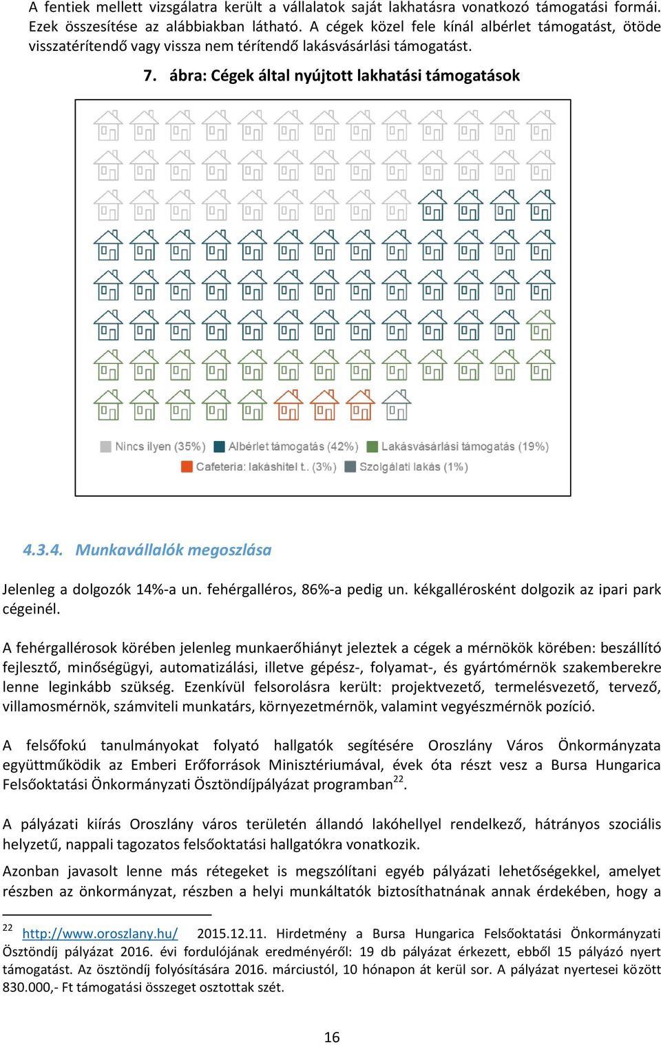 3.4. Munkavállalók megoszlása Jelenleg a dolgozók 14%-a un. fehérgalléros, 86%-a pedig un. kékgallérosként dolgozik az ipari park cégeinél.