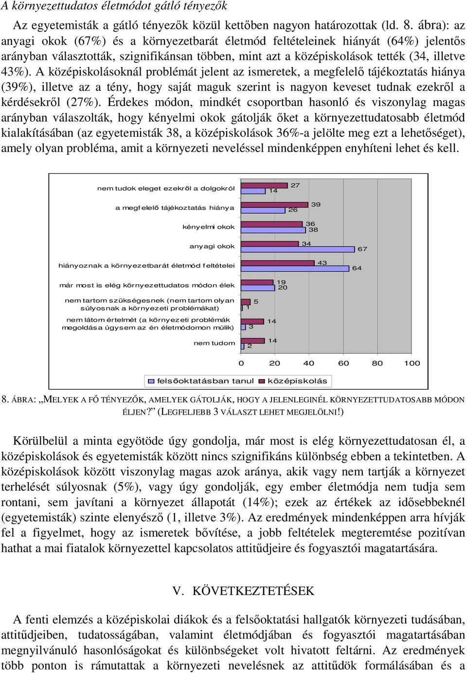 A középiskolásoknál problémát jelent az ismeretek, a megfelelő tájékoztatás hiánya (39%), illetve az a tény, hogy saját maguk szerint is nagyon keveset tudnak ezekről a kérdésekről (27%).