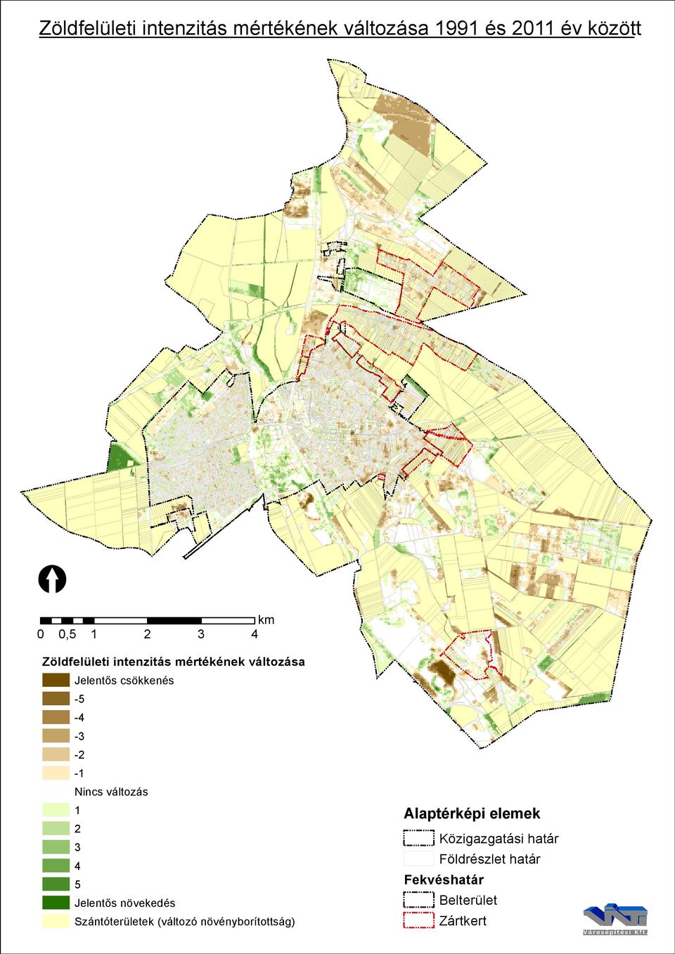 ltozá s 1 2 3 4 5 Jelen tősn ö vekedé s Szá n tóterü letek(vá ltozón ö vé n yborítotsá g)