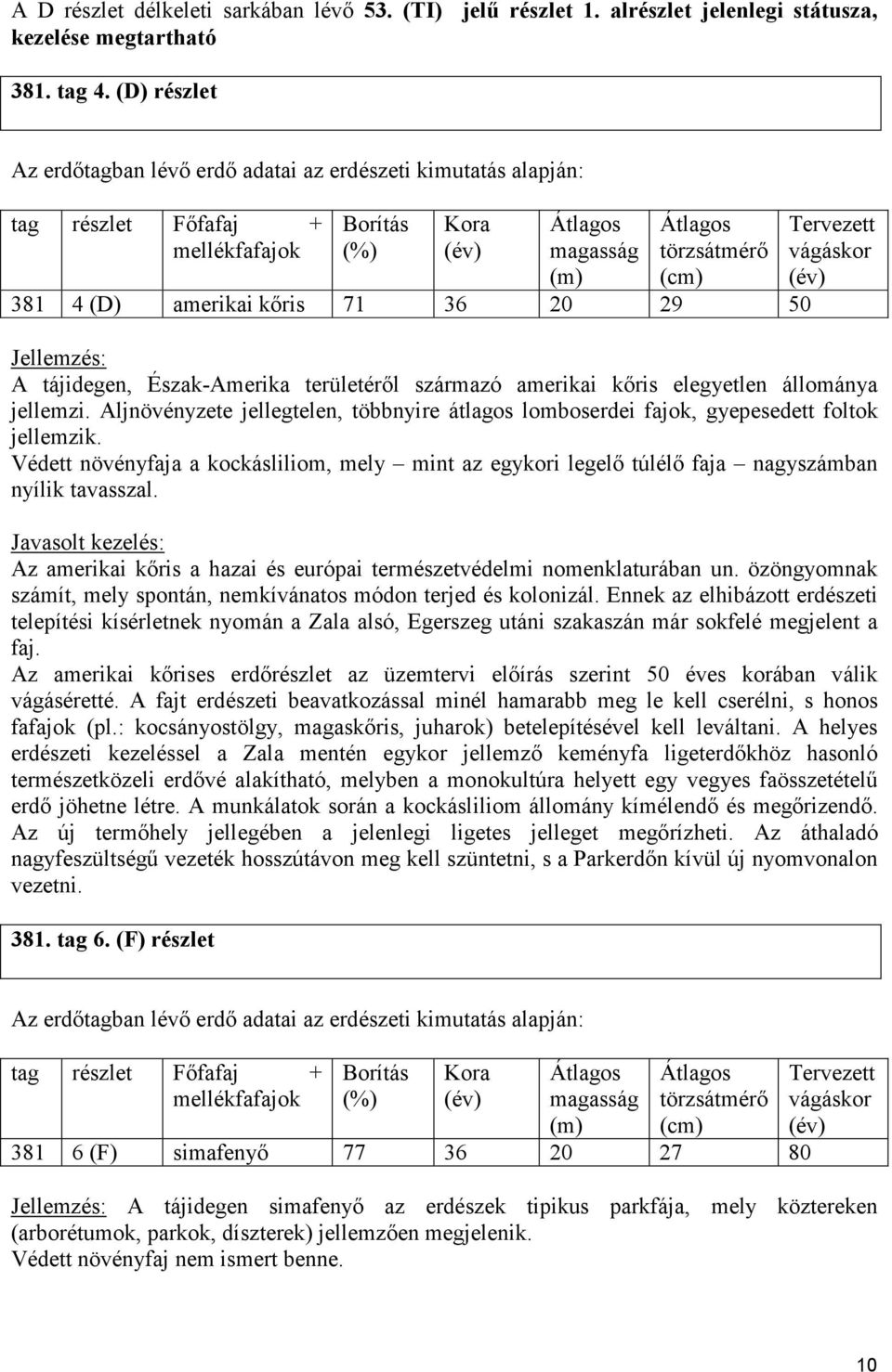 Aljnövényzete jellegtelen, többnyire átlagos lomboserdei fajok, gyepesedett foltok jellemzik. Védett növényfaja a kockásliliom, mely mint az egykori legelı túlélı faja nagyszámban nyílik tavasszal.