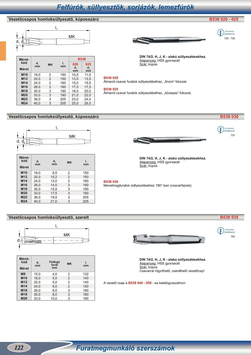 Vezetőcsapos homloksüllyesztő, kúposszárú B 00 d d M M M M M M0 M M d 0,0,0,0 0,0,0,0 0,0 d,,,0,0,,,,0 0 0 0 0 0 0 0 0 DIN /, H, J, K alakú süllyesztésekhez.