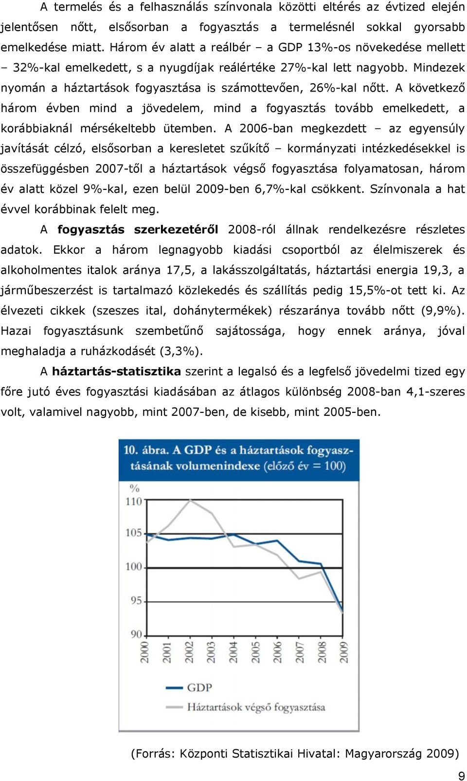 A következő három évben mind a jövedelem, mind a fogyasztás tovább emelkedett, a korábbiaknál mérsékeltebb ütemben.